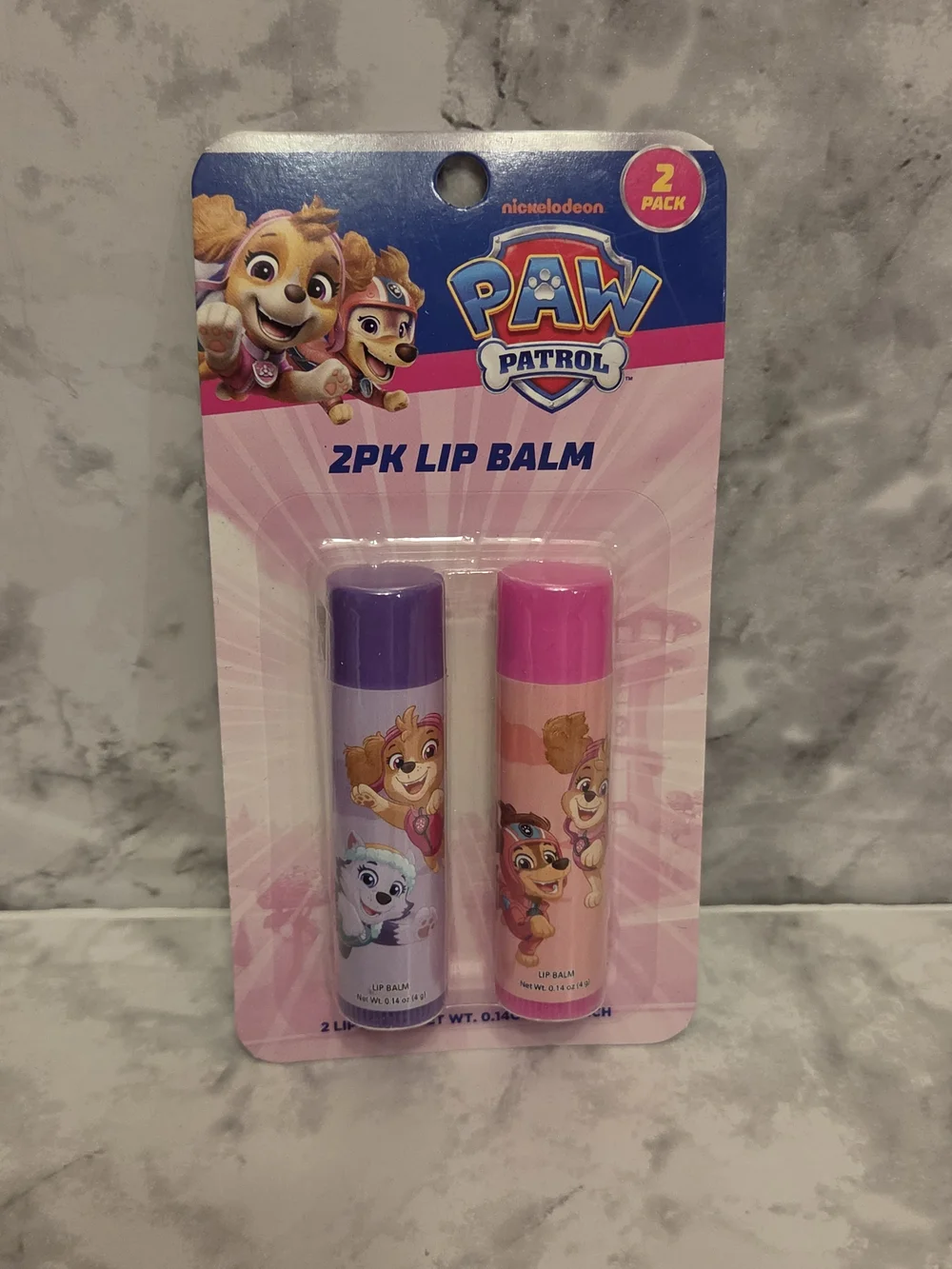 PAW Patrol Kids Pink Bath Set with Mitt, Sponge, Pouf, Lip Balm & Wet Wipes